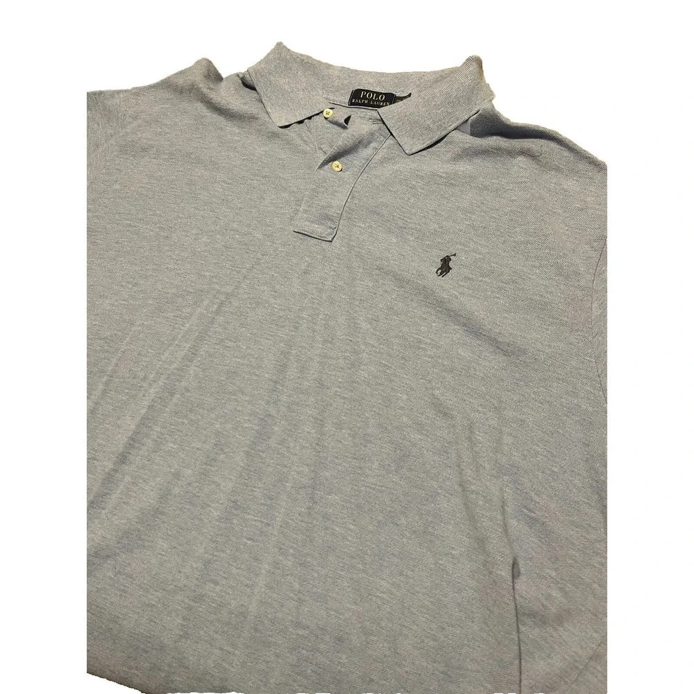 Ralph Lauren Polo Shirt Mens 3XLT 3XB Tall Heather Blue Logo‎ Pony